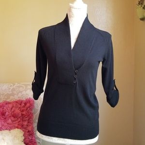 Ann Taylor black 3/4 sleeve sweater
